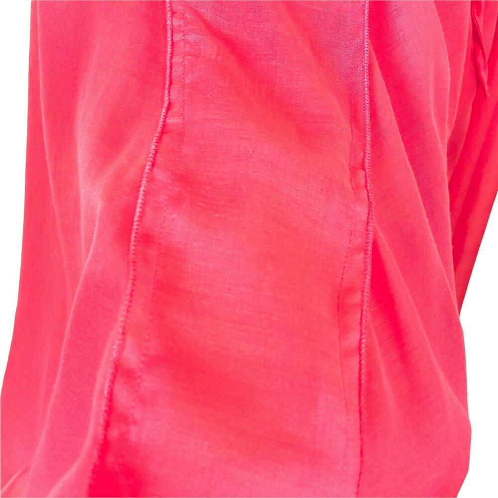 Dimri Full Skirt Womens Coral Raw Edge Semi Sheer Tie Waist Size Medium - Picture 4 of 15